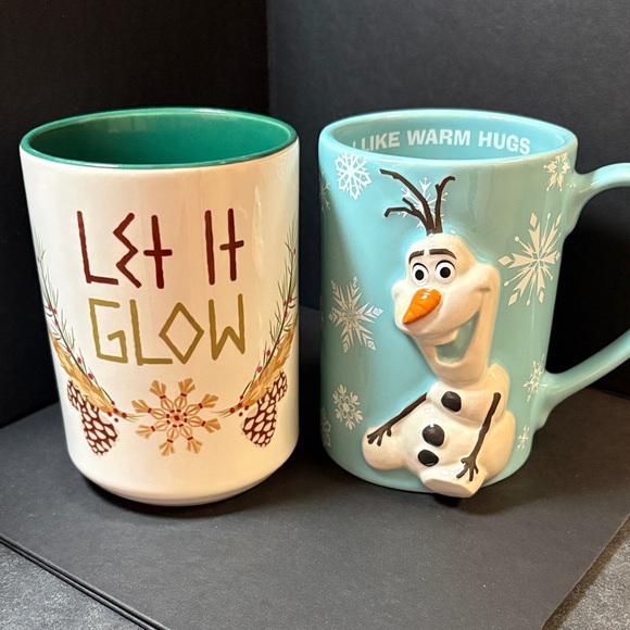 Disney Other - Disney Frozen Set of 2 - Let It Glow Mug & Olaf Blue 3D Mug Set